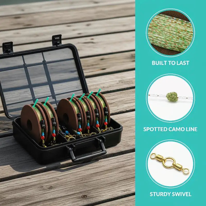 5-Pack Nylon Carp Fishing Line Rigs | Strong Superfine Tackle Set Fishing Line Rig Set QXL