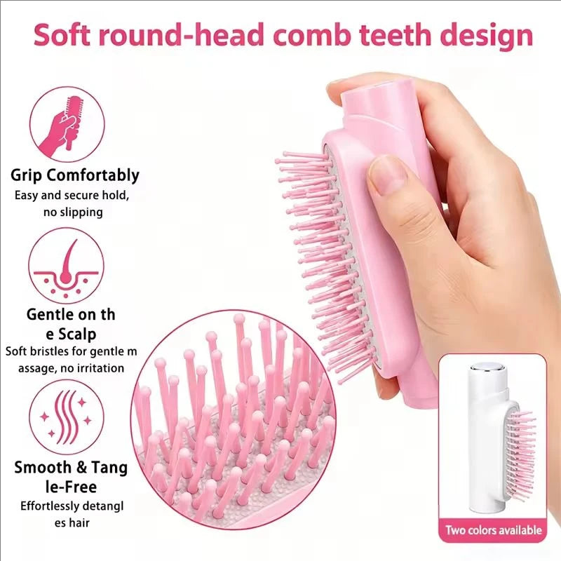 2-in-1 Mist Spray Comb | Refillable Detangling Hairbrush Spray Detangling Comb QXL