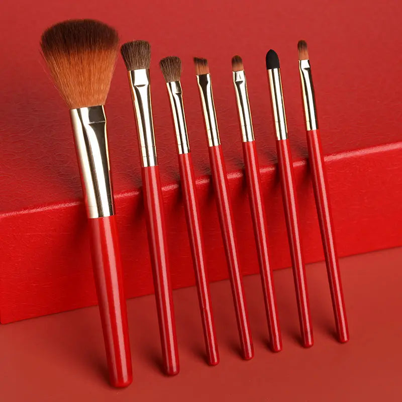 ILISYA 7-Piece Horsehair Makeup Brush Set | Beginner Kit Makeup Brush Set QXL