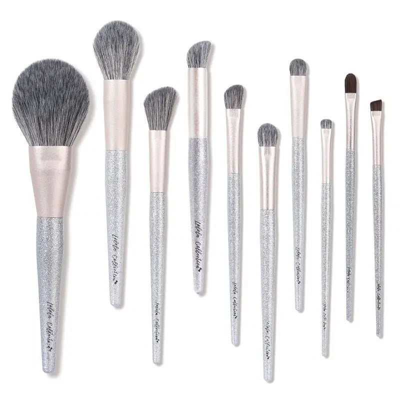 LOLOLA 10-Pc Pro Makeup Brush Set | Soft Wool Fiber Bristles Makeup Brush Set QXL Little Angel Makeup