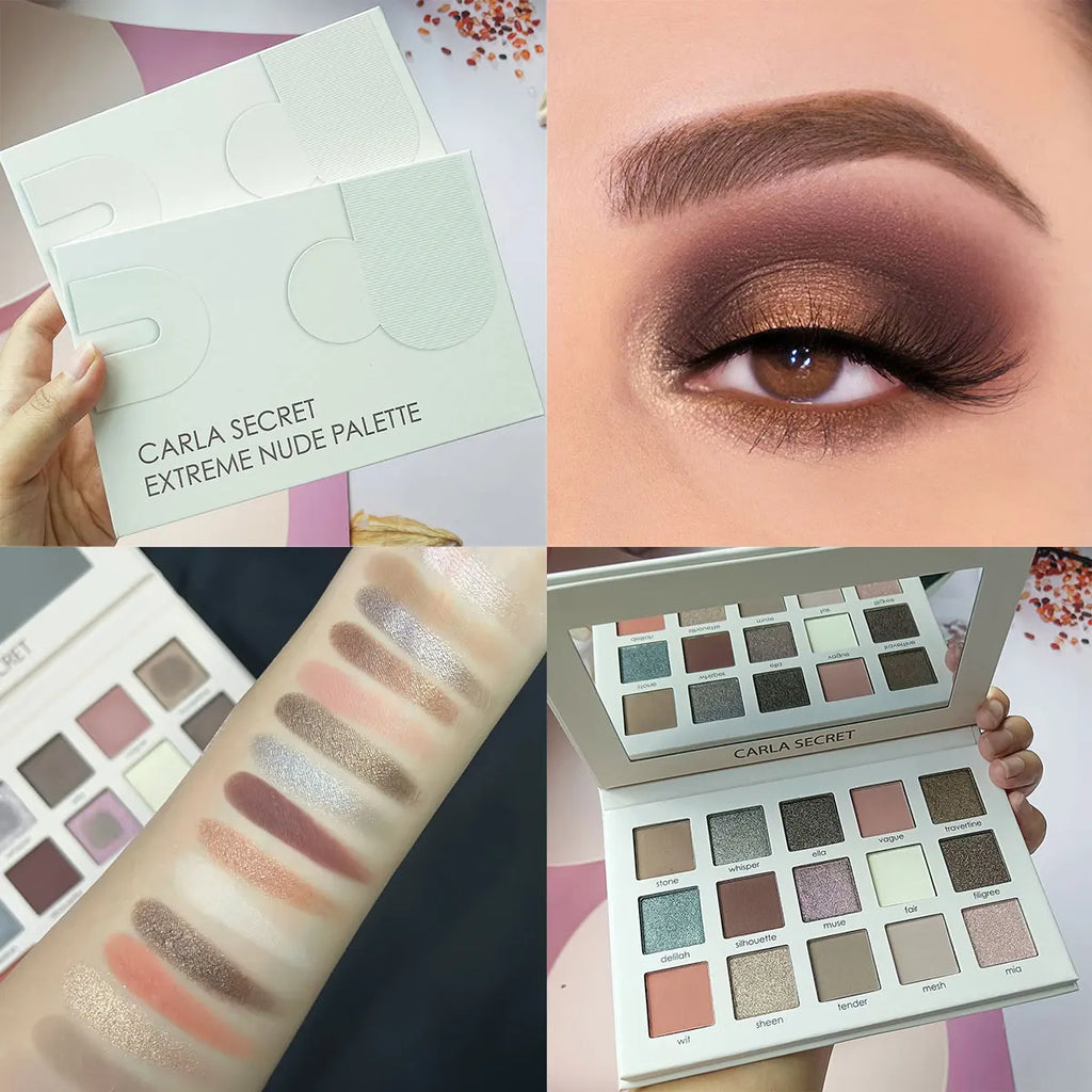 15-Color Eyeshadow Palette | Matte & Shimmer Milk Tea Tones Eyeshadow Palette QXL