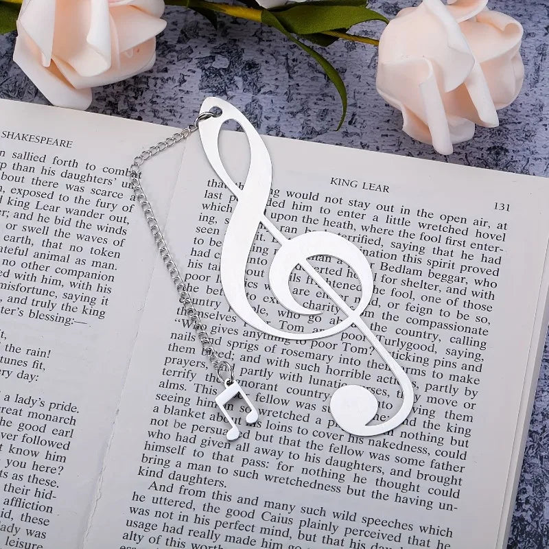 Musical Note Bookmark with Heart Charm | Gift for Music Lovers Decorative Bookmark QXL