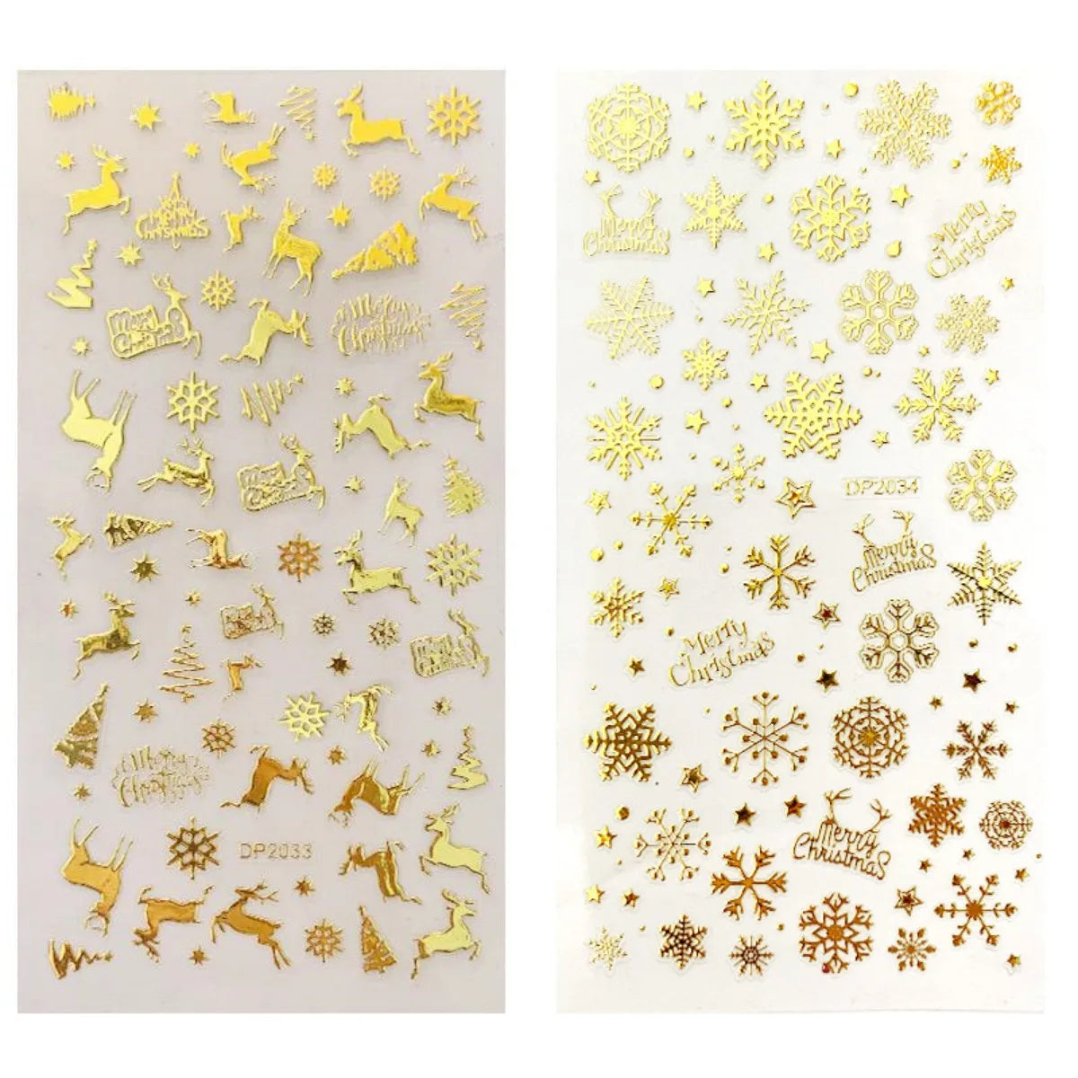 Kawaii 3D Cat & Dog Nail Art Stickers | Gold Silver AB Decals Nail Art Stickers QXL 2pcs noLuminousGold
