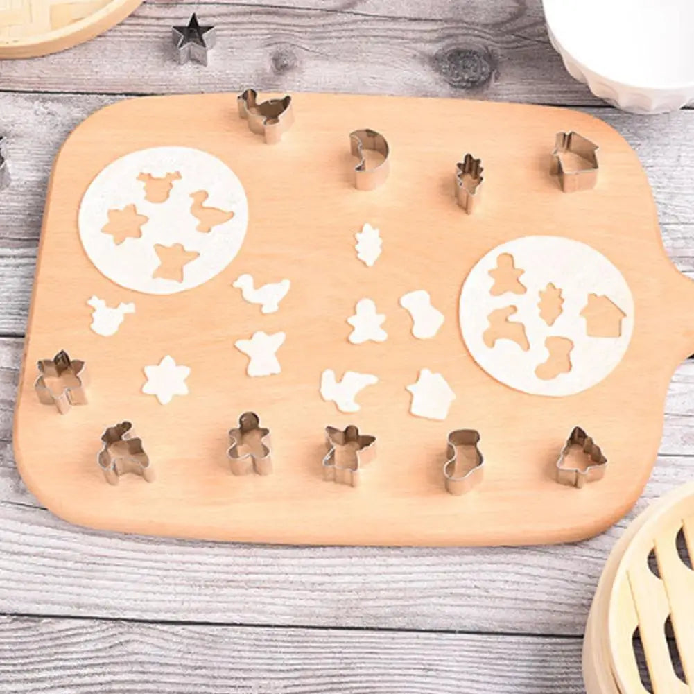 20-Pc Christmas Cookie Cutters | Stainless Steel Holiday Set Cookie Cutter Set QXL