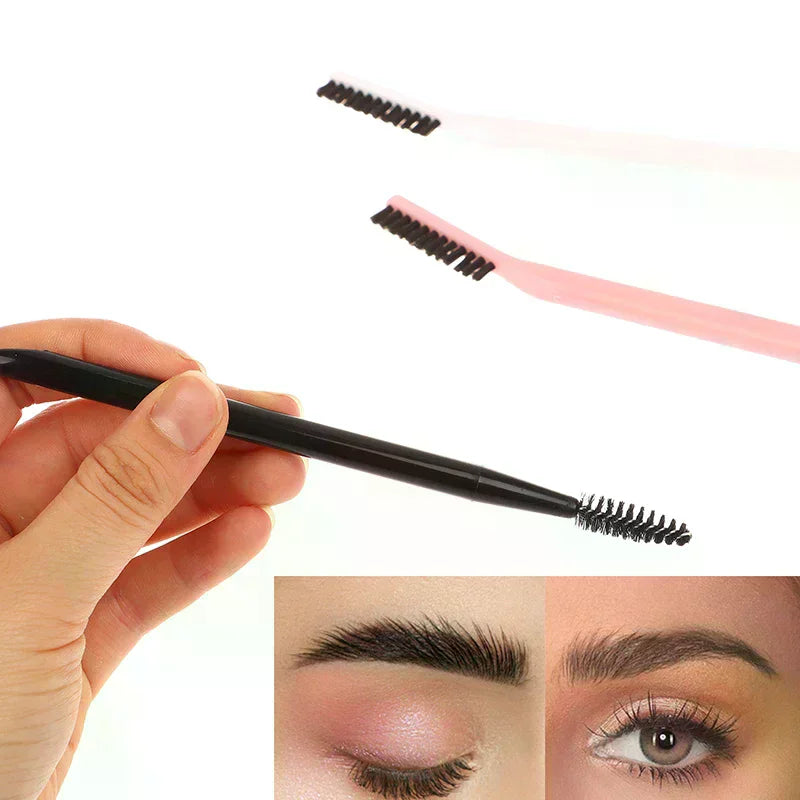 Double-Ended Eyebrow & Eyelash Spoolie Comb Brush Tool Eyebrow Spoolie Brush QXL