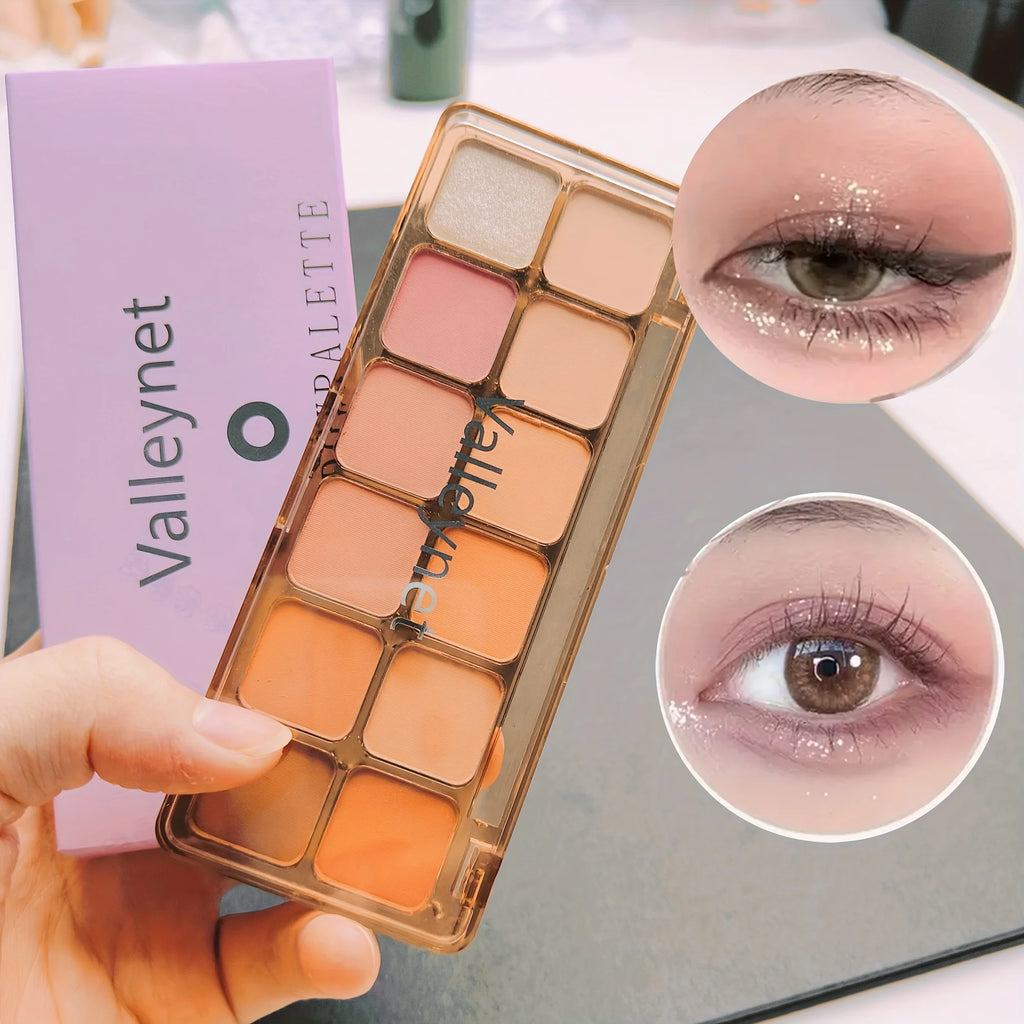 12-Color Earth Tone Eyeshadow Palette | Shimmer & Matte Eyeshadow Palette QXL