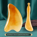 2-Pc Resin Gua Sha Board & Scraping Stick | Face Body Massager Gua Sha Massage Set QXL Yellow