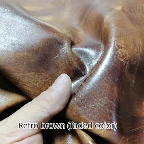0.7mm Retro Brown Top-Grain Sheepskin Leather Fabric for DIY Leather Craft Fabric QXL