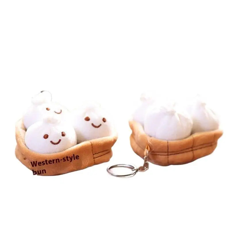 Kawaii Xiaolongbao Plush Keychain | Soft Bun Keyring Gift Plush Keychain QXL