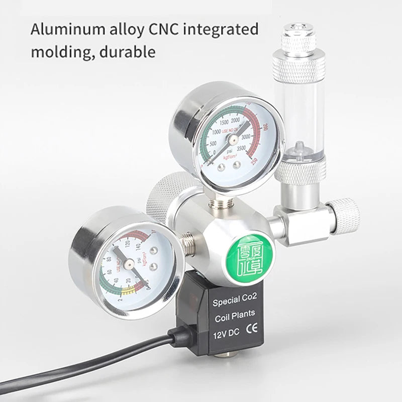 Dreamburgh 12V Aquarium CO2 Regulator | Dual Gauge Aluminum Aquarium CO2 Regulator QXL