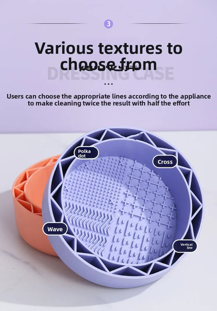 Silicone Makeup Brush Cleaning Bowl & Drying Shelf Set Brush Cleaning Set QXL