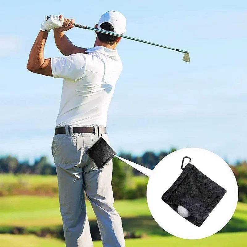 2-Pack Microfiber Golf Ball Cleaning Towels with Snap Hook Golf Cleaning Towel QXL