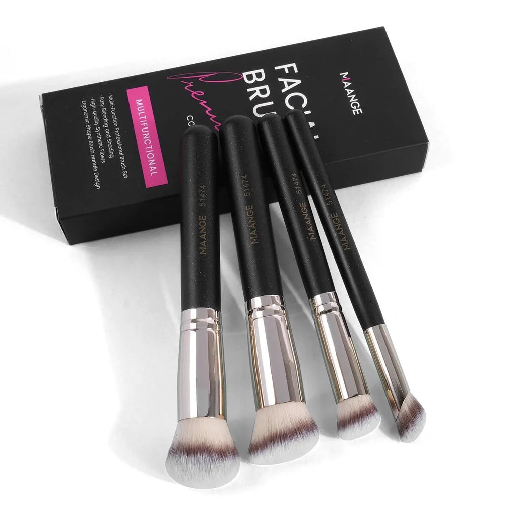 MAANGE 11-Pc Makeup Brush & Sponge Kit | Puff & Blender Makeup Brush Set QXL