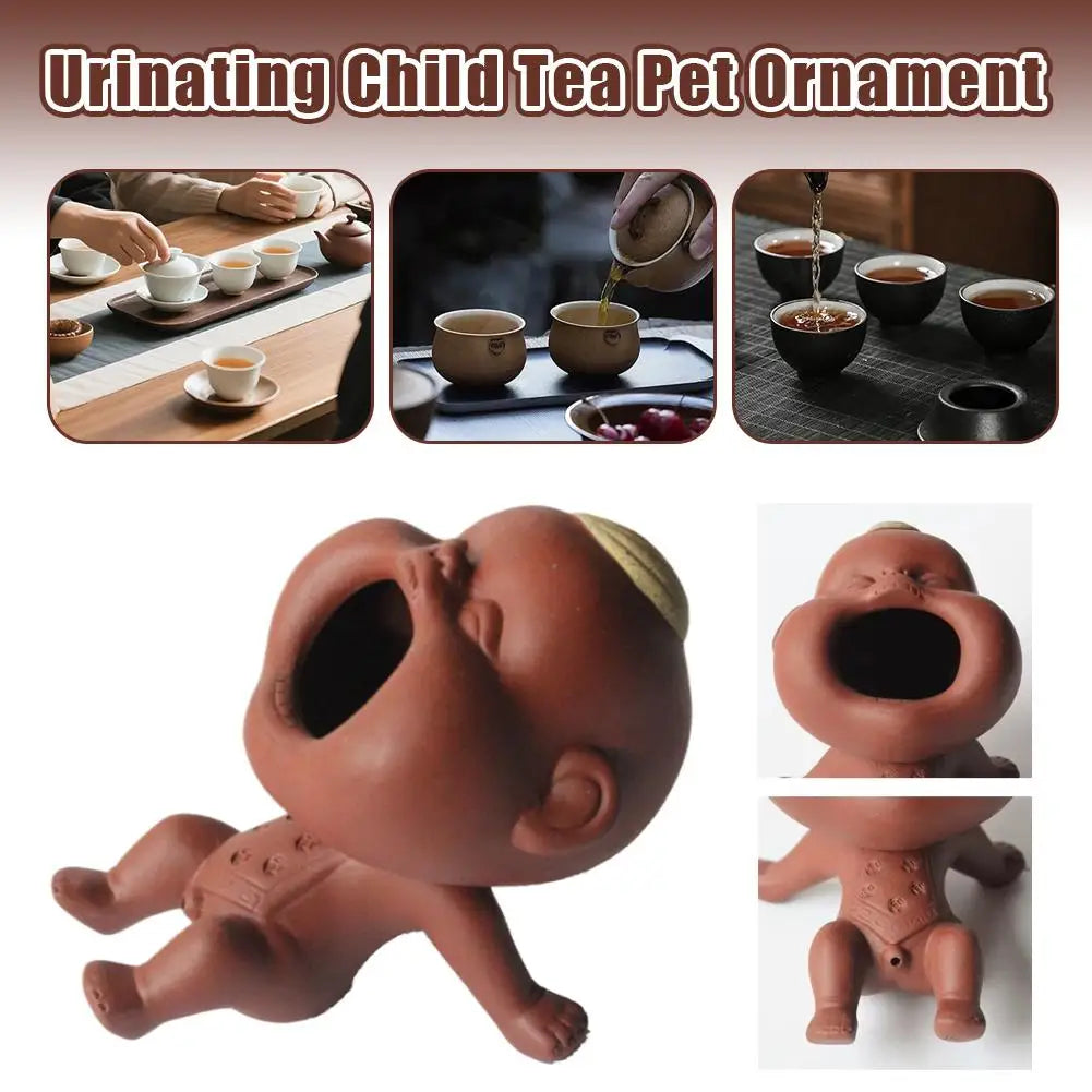 Purple Clay Peeing Boy Tea Pet | Zisha Figurine Ornament Tea Pet Figurine QXL