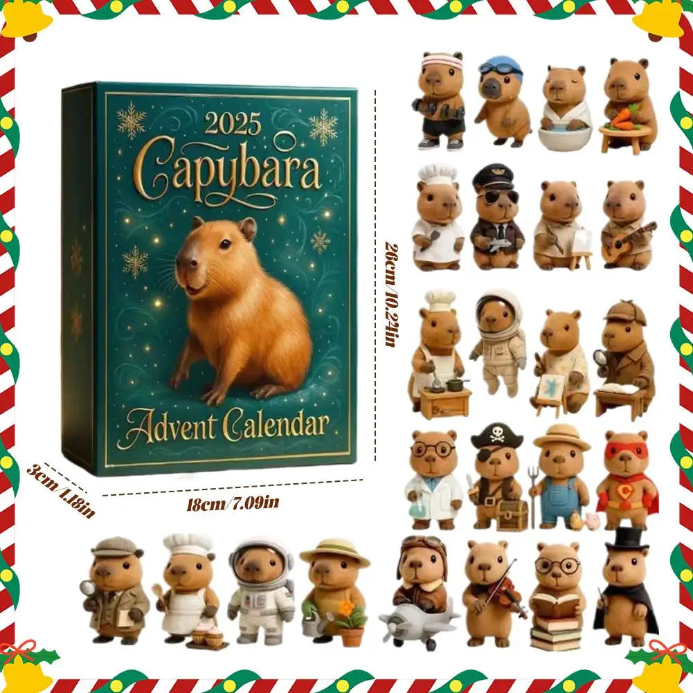 Capybara Advent Calendar – 24 Acrylic Xmas Ornaments Countdown Advent Calendar QXL