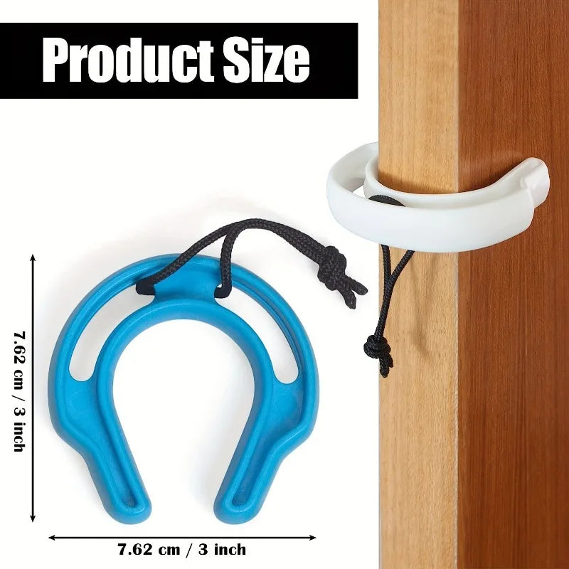Under Door Doorstop Blue & White Polished Metal Finish with Rope Decorative Doorstop QXL