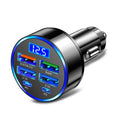 120W USB-C Car Charger QC3.0 PD – 4 USB + 2 Type-C Ports USB-C Car Charger QXL black
