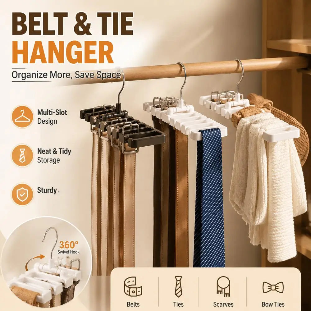 Belt & Tie Organizer Hanger | Wardrobe Scarf Rack Wardrobe Organizer Rack QXL