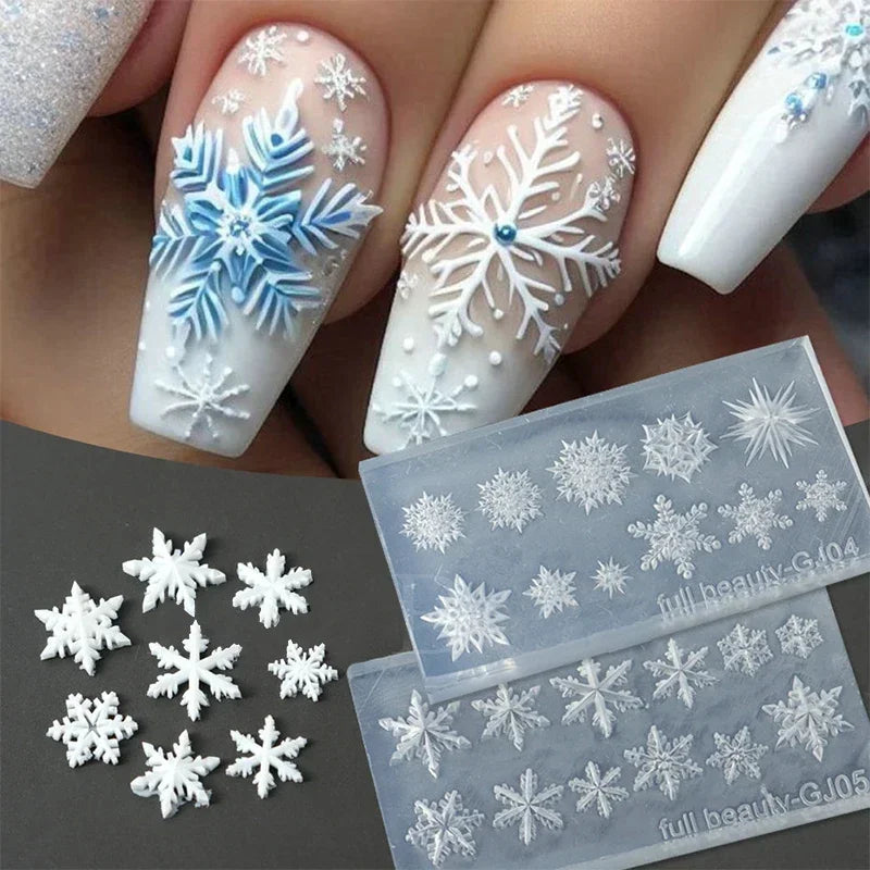 3D Snowflake Silicone Nail Art Mold | Christmas DIY Stamping Nail Art Mold QXL