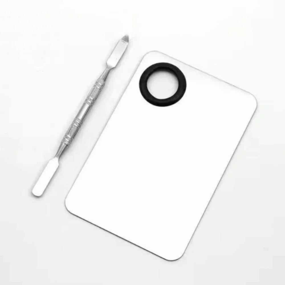 Stainless Steel Makeup Mixing Palette & Spatula Tool Makeup Mixing Palette QXL Makeup Palette