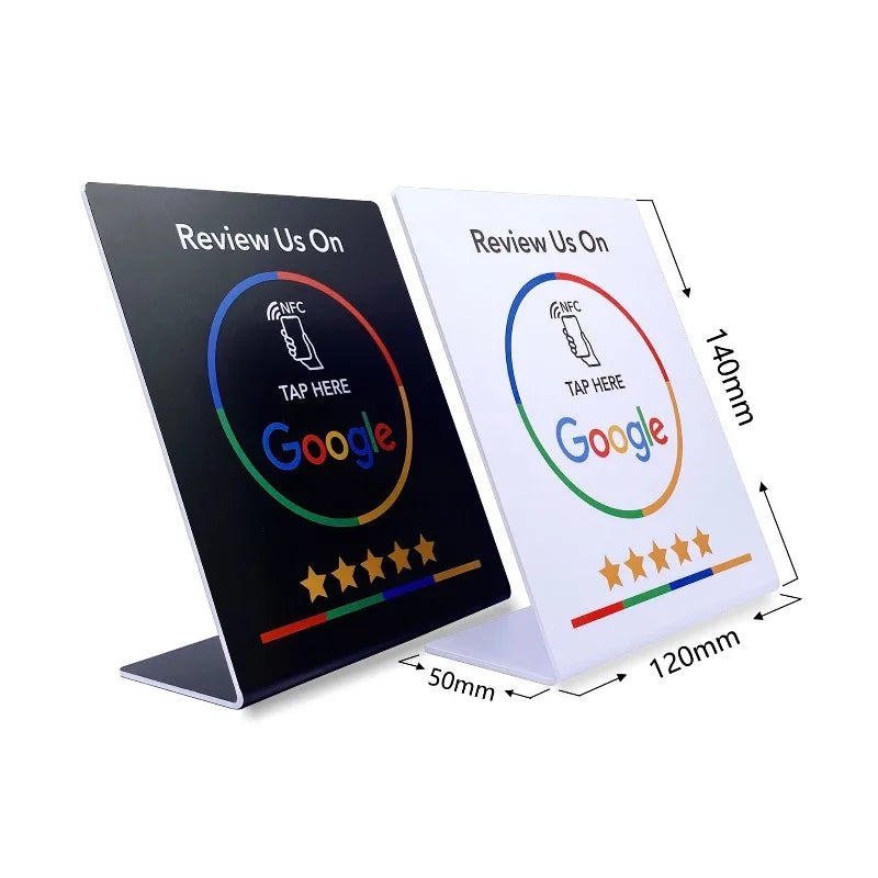 NFC Google Review Card Stand NTAG215 Tap Sign | 1 or 5 Pack NFC Review Stand QXL