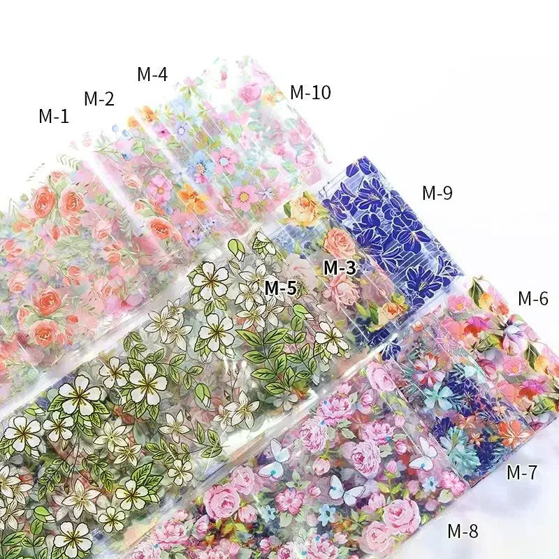 Floral Nail Art Transfer Stickers | DIY Manicure Decals Nail Art Stickers QXL