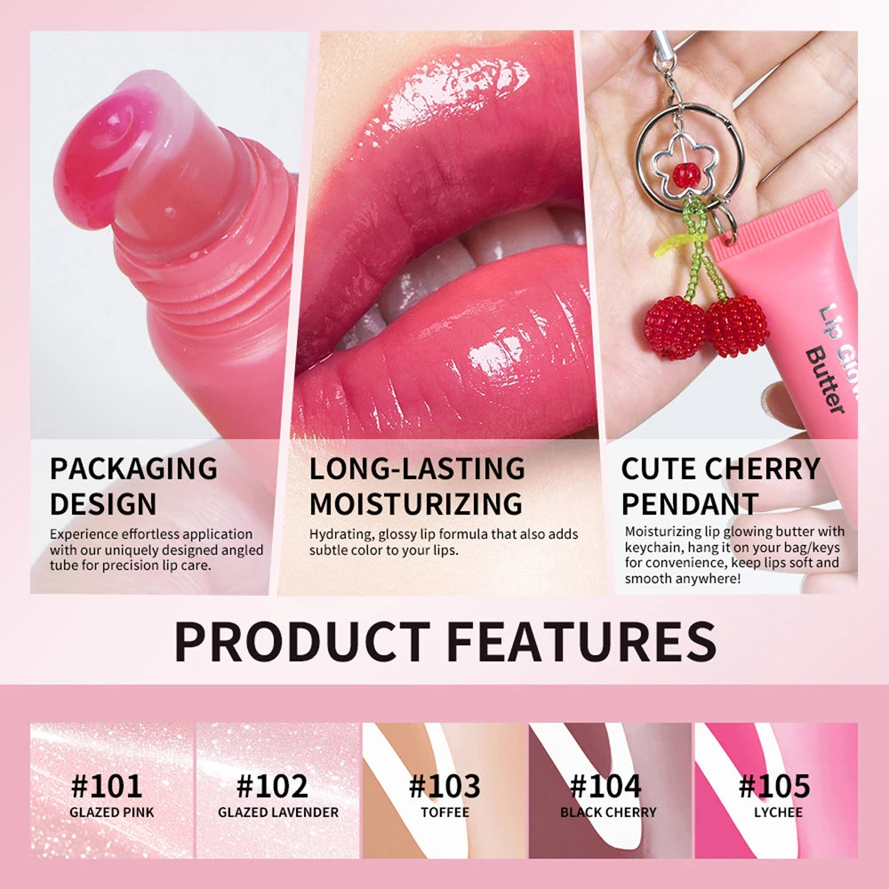 Lakerain Lip Glowing Butter Gloss with Keychain | 5 Shades Lip Gloss QXL