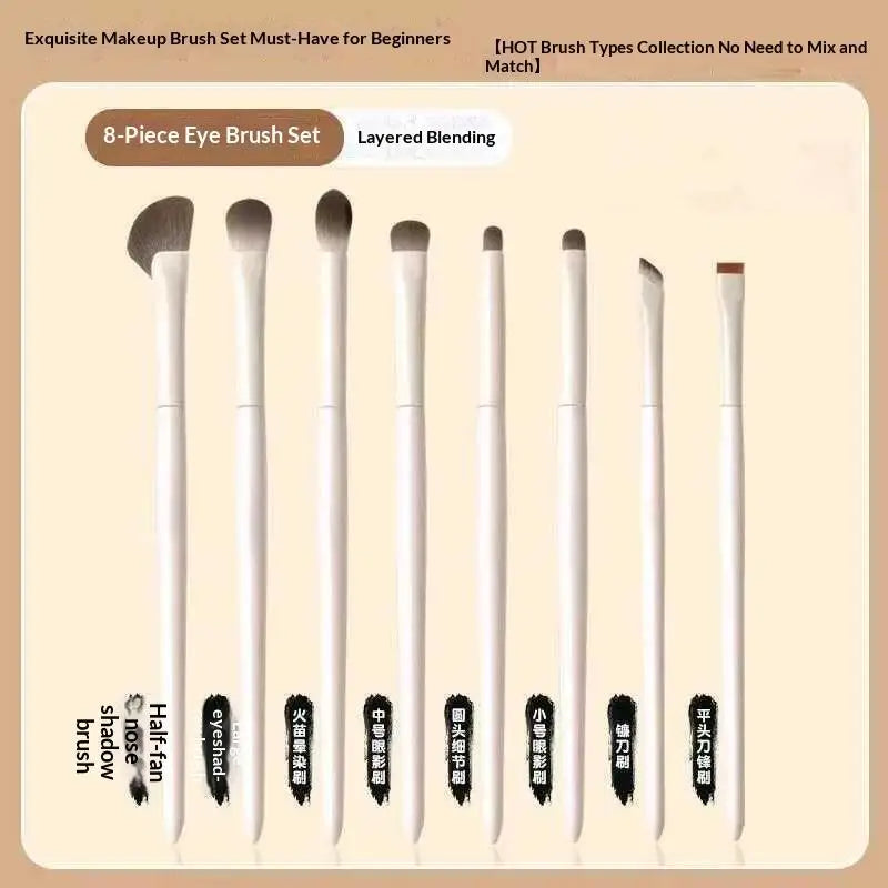 10-Pc Ultra-Soft Eye Makeup Brush Set with Storage Bag Eye Makeup Brush Set QXL