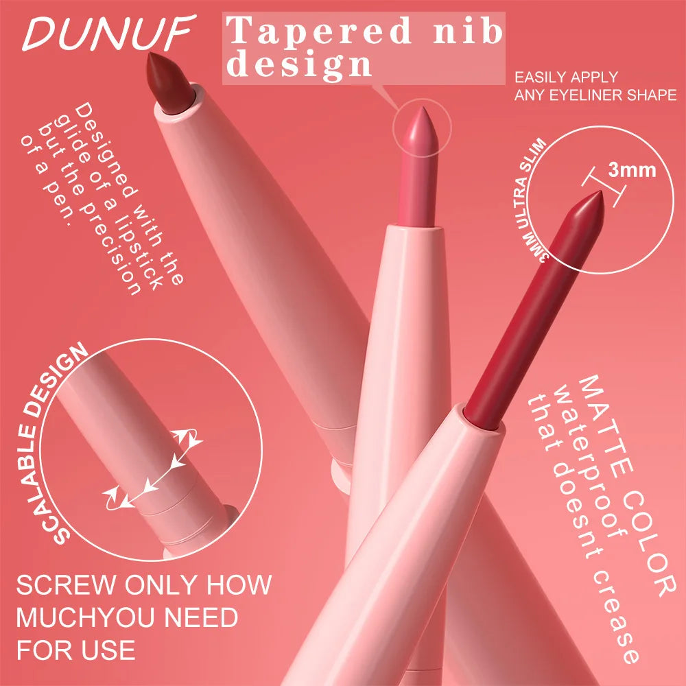 12-Pc Velvet Matte Lip Liner Set | Waterproof Long-Lasting Matte Lip Liner Set QXL