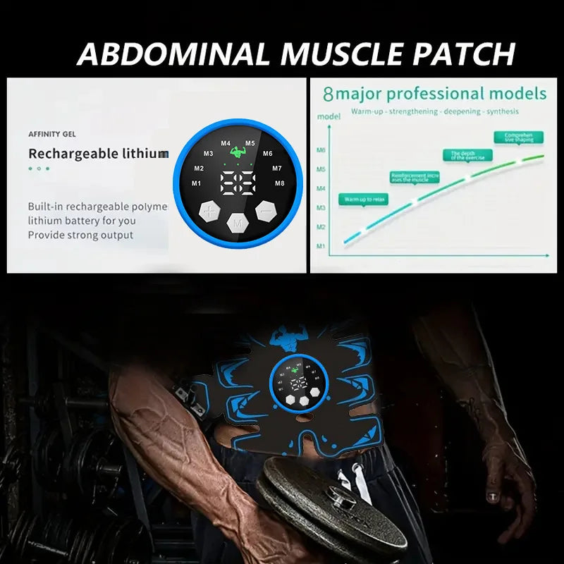 Rechargeable EMS Abdominal Trainer Belt | Home Workout EMS Ab Trainer Belt QXL
