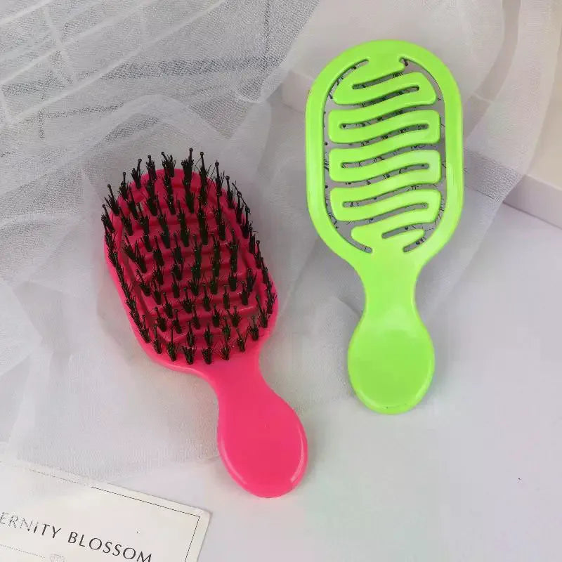 Mini Boar Bristle Detangling Hairbrush & Scalp Massage Comb Boar Bristle Hairbrush QXL