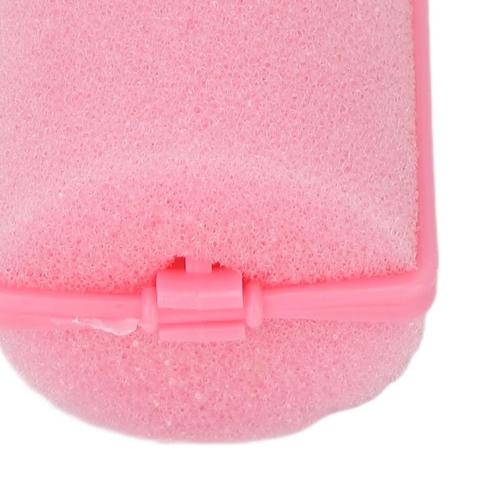 12-Pack Pink Foam Hair Rollers | No-Heat Curl Styling Set Foam Hair Rollers QXL