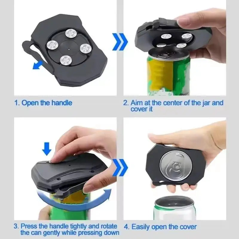 Portable Beer Can Opener – Wide-Mouth, Safe & Smooth Edges Can Opener QXL
