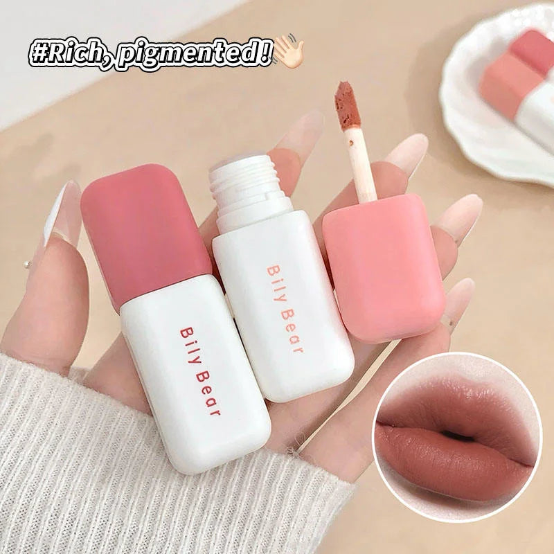 Soft-Focus Matte Lip Mud | Long-Lasting High Pigment Glaze Matte Lip Glaze QXL
