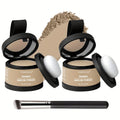 3-in-1 Hairline, Eyebrow & Contour Powder Set + Brush Eyebrow & Contour Powder QXL 3pcs 10-Light Blonde
