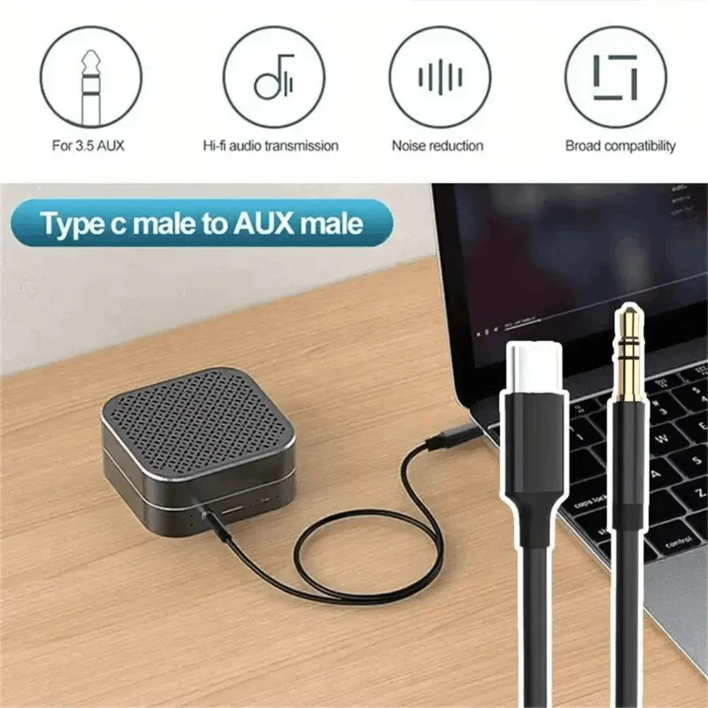 USB-C to 3.5mm DAC Adapter Cable | Car Stereo & Headset USB-C Audio Adapter QXL