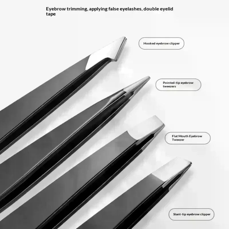 YOVIP 4-Piece Stainless Steel Precision Eyebrow Tweezers Set Eyebrow Tweezers Set QXL