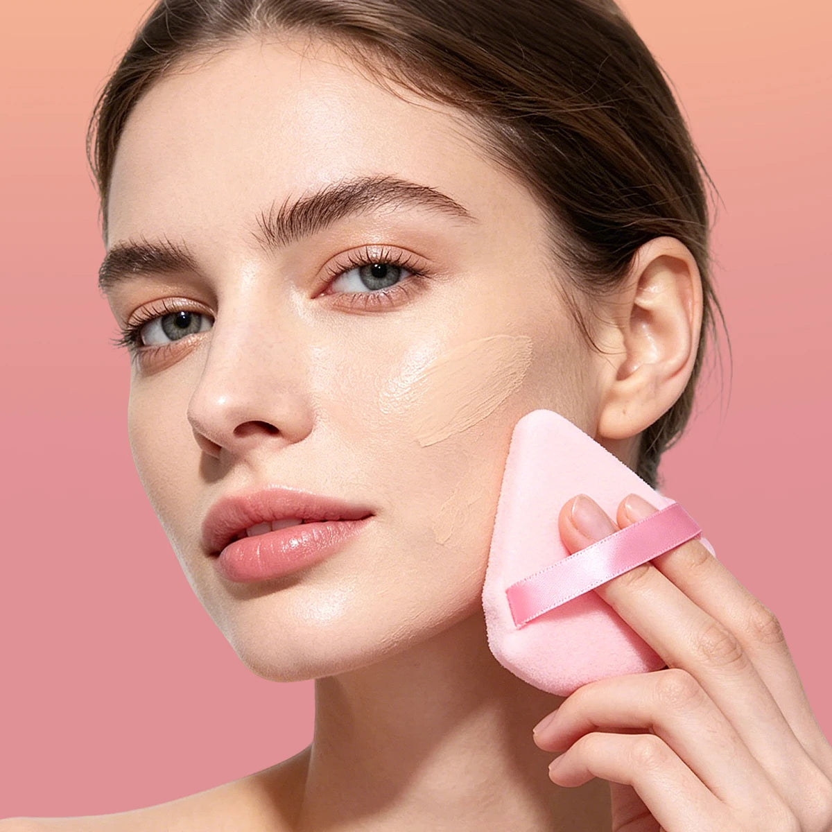 5-Pack Pink Triangle Powder Puffs | Soft Washable Makeup Sponges Powder Puff Set QXL