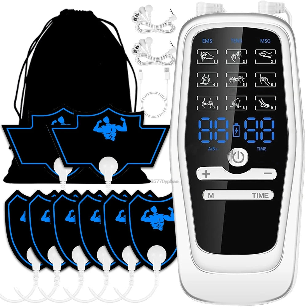Electric Pulse TENS EMS Muscle Stimulator Massage Device Electric Pulse Massager QXL 1 host 8 patches