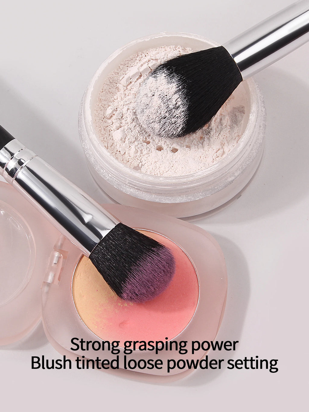 KOSSHOW 4-Pc Flame Makeup Brush & Powder Puff Combo Set Makeup Brush Set QXL