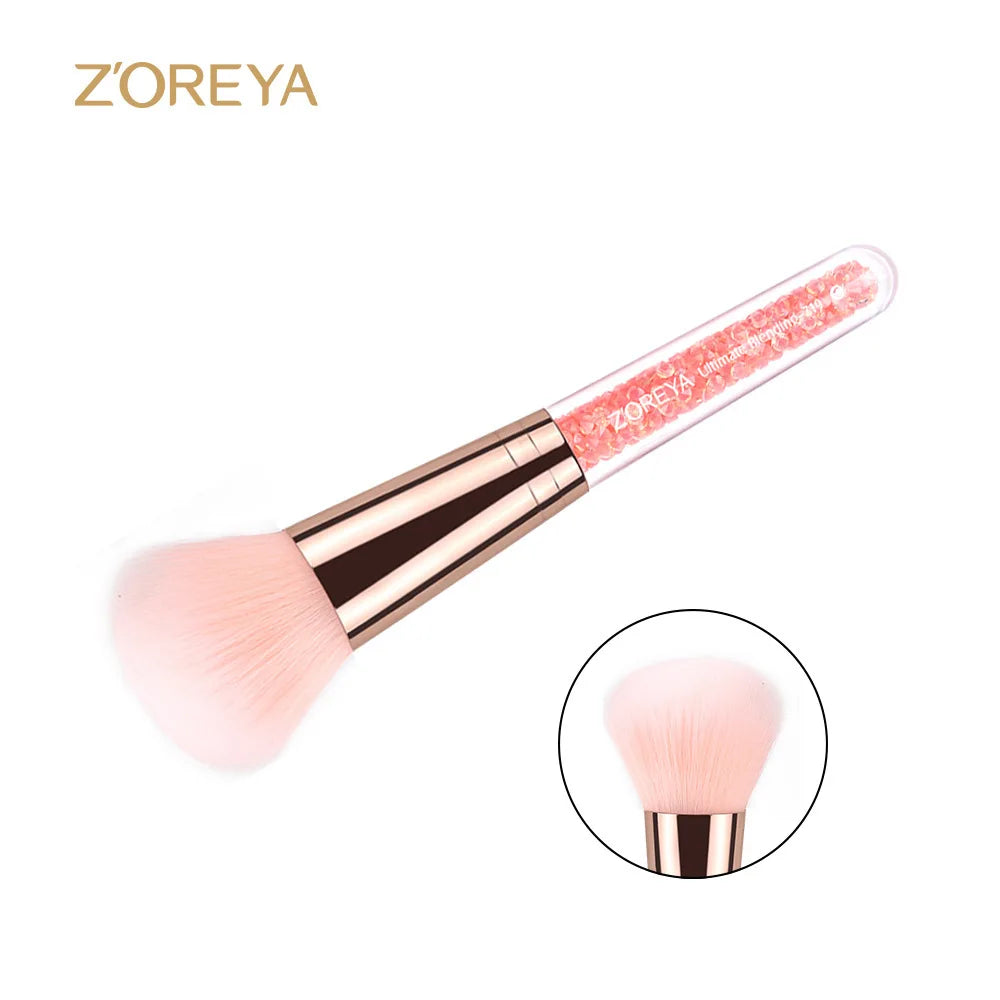 ZOREYA Pink Loose Powder Makeup Brush | Diamond Handle Loose Powder Brush QXL