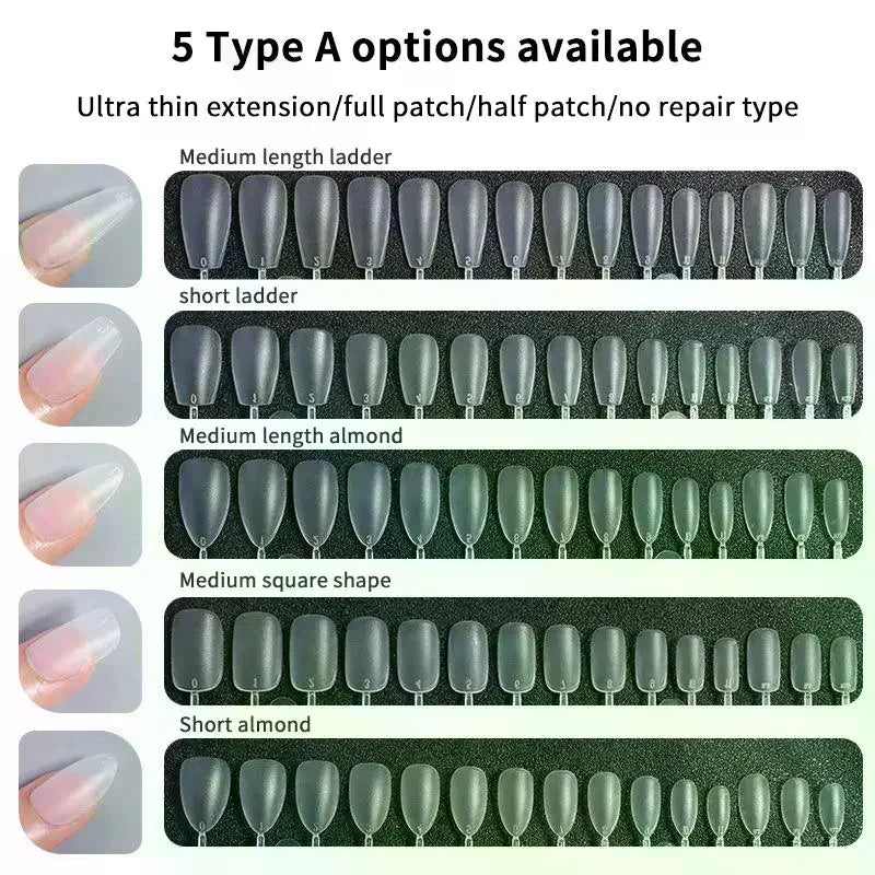 240-Pc Press-On Nail Tips | Stiletto Coffin Almond Square Press-On Nail Tips QXL