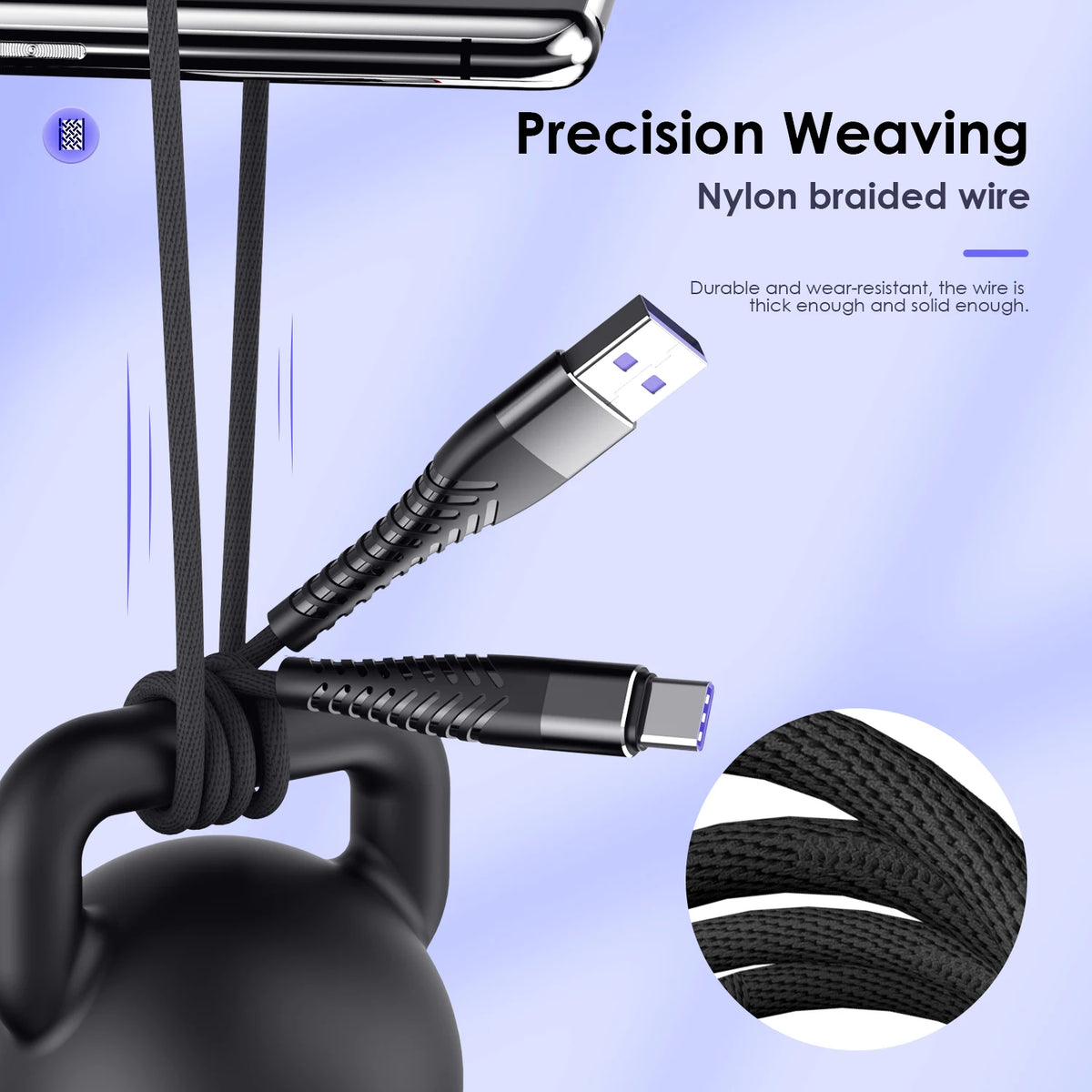 100W USB-C Fast Charging Cable 6A | Samsung, Xiaomi & More USB-C Charging Cable QXL
