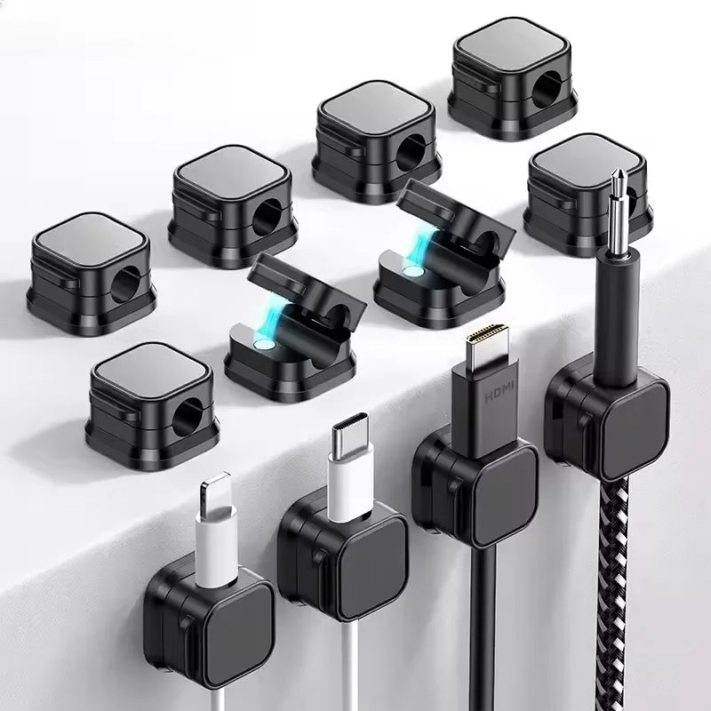 Magnetic Self-Adhesive Cable Clips | Wire Cord Holder 1/3/6-Pack Cable Cord Clip QXL