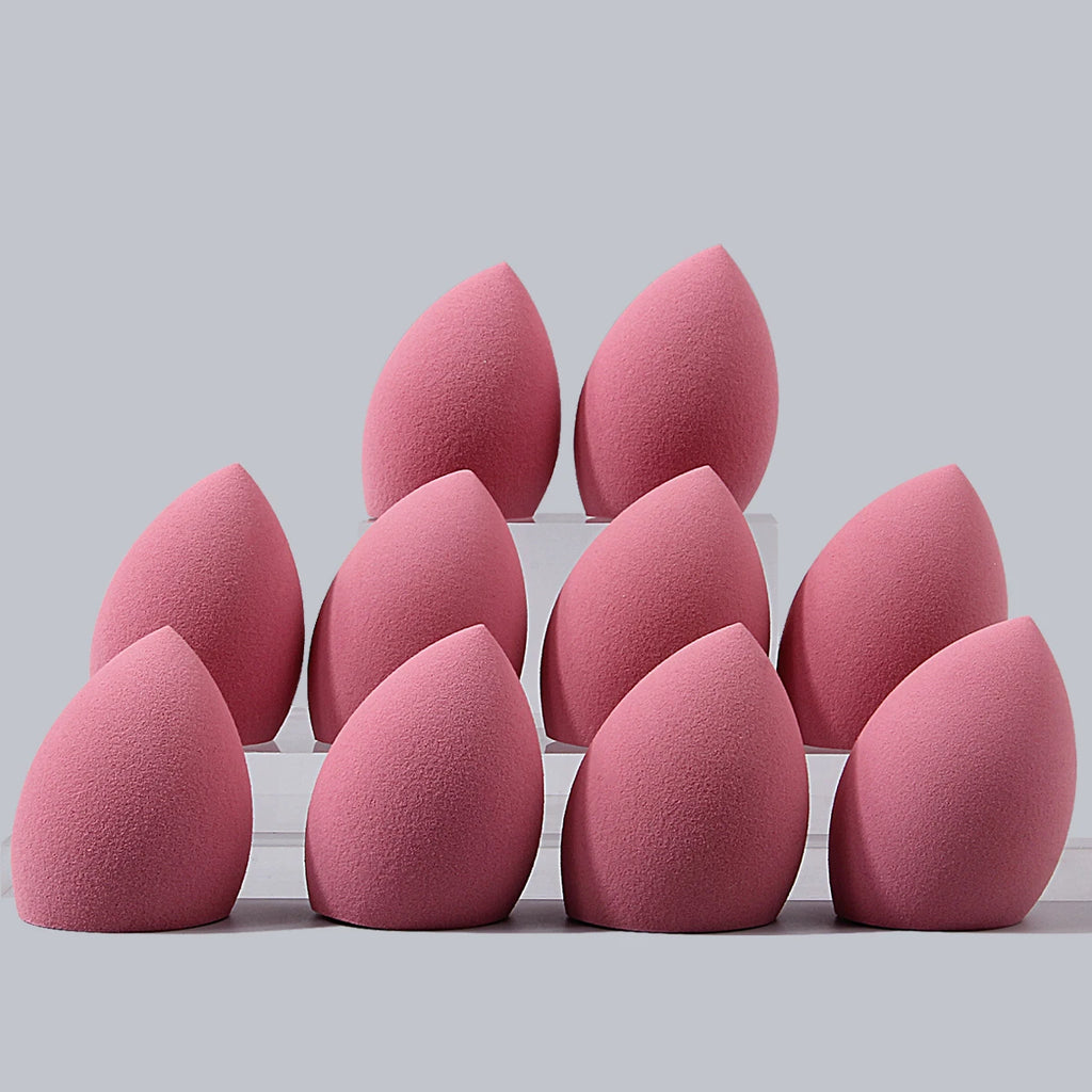 10-Pack Soft Makeup Sponge Puffs | Dry & Wet Beauty Eggs Makeup Sponge Puffs QXL Dark pink