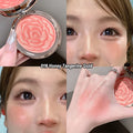 Rose Embossed Shimmer Blush Powder | Floral Pink Shades Shimmer Blush Powder QXL 01