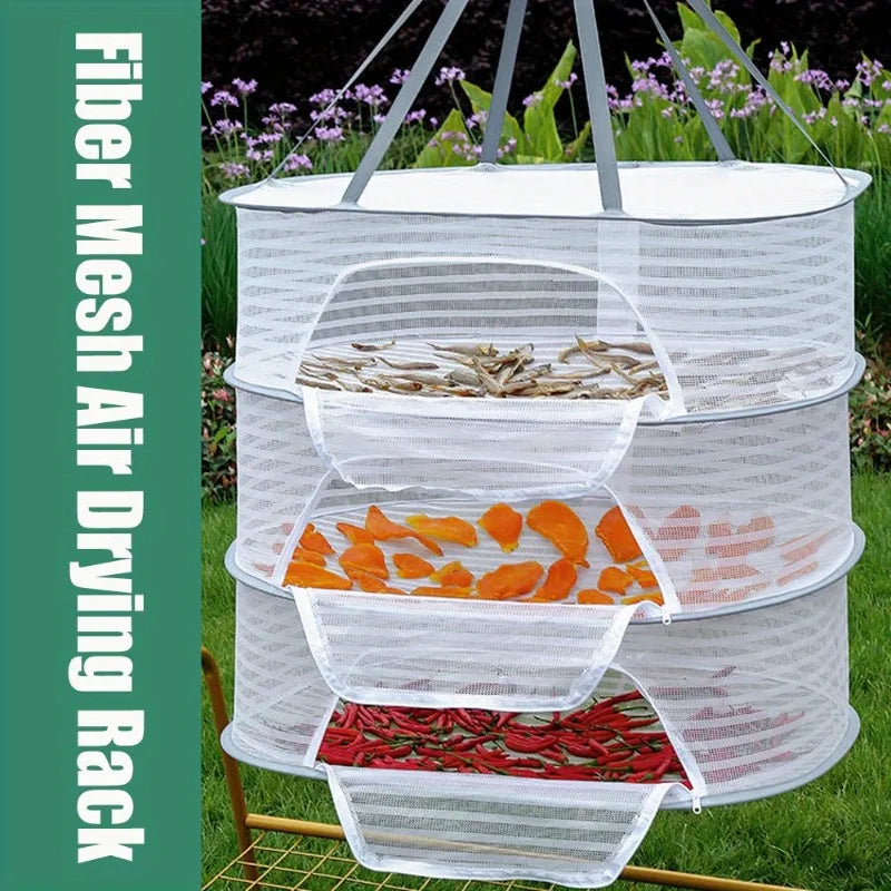 3-Tier Foldable Mesh Drying Rack with Zipper | Collapsible Foldable Drying Rack QXL