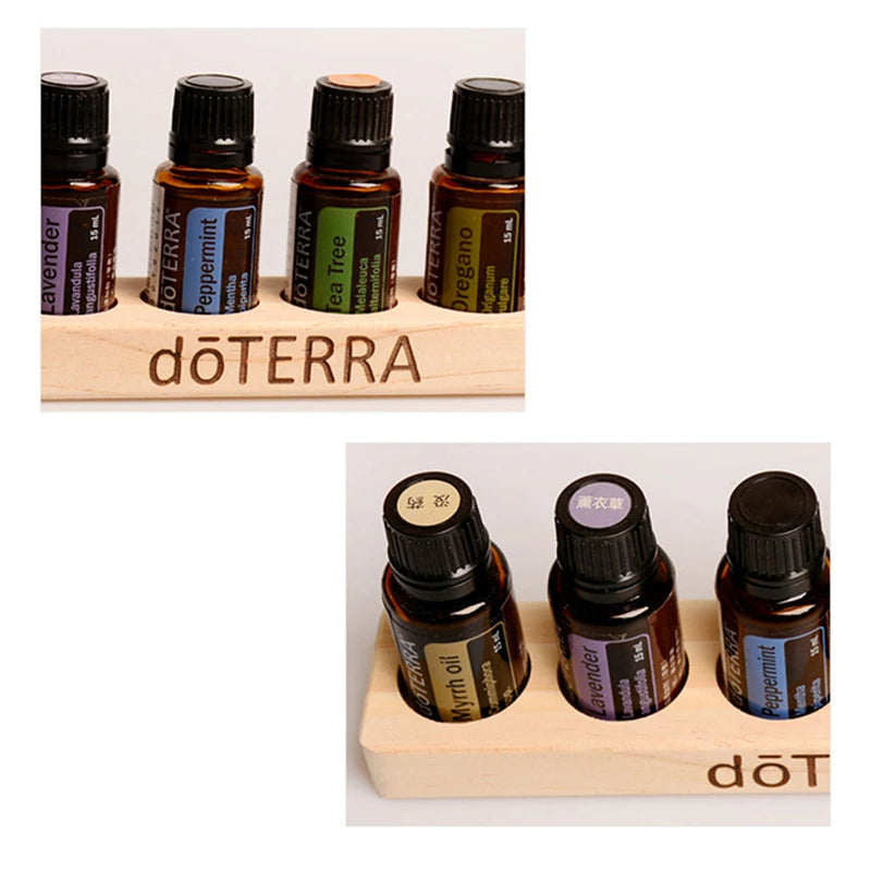 6-Hole Wooden Essential Oil Stand & Perfume Bottle Holder Essential Oil Display Stand QXL