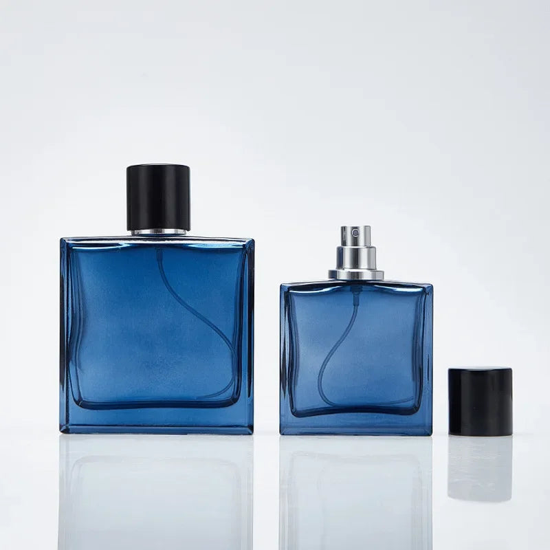 50/100ml Flat Square Glass Perfume Spray Bottle | Refillable Perfume Spray Bottle QXL