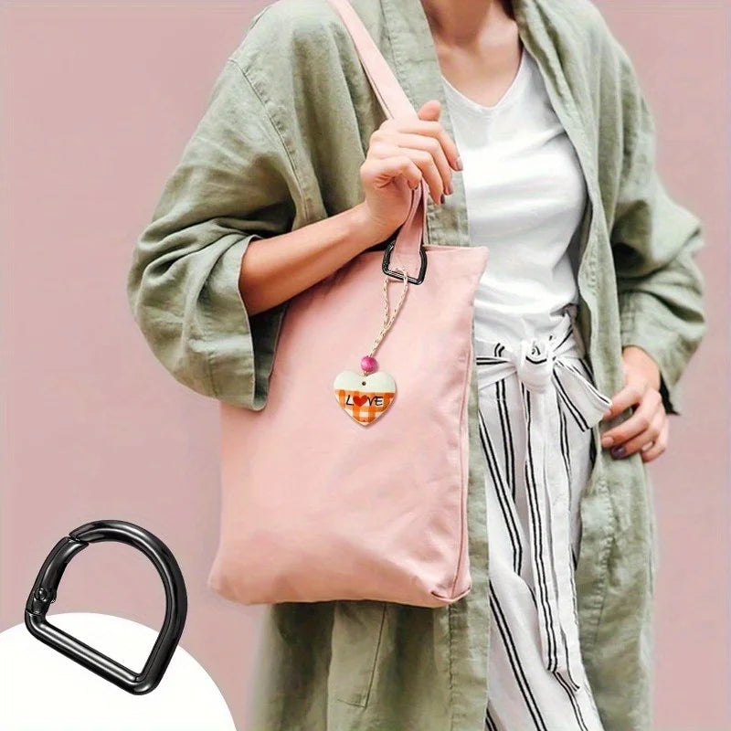 Spring-Loaded D-Ring Clasp for Handbags | Metal Alloy Hook Bag Hardware Clasp QXL